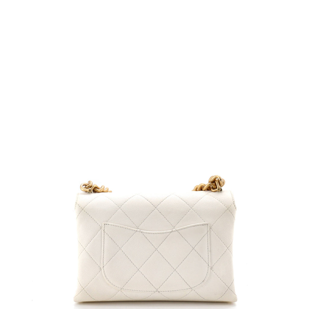 Bracelet On Chain Flap Bag Quilted Caviar Mini