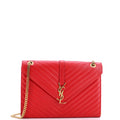 Classic Monogram Envelope Satchel Matelasse Chevron Leather Large