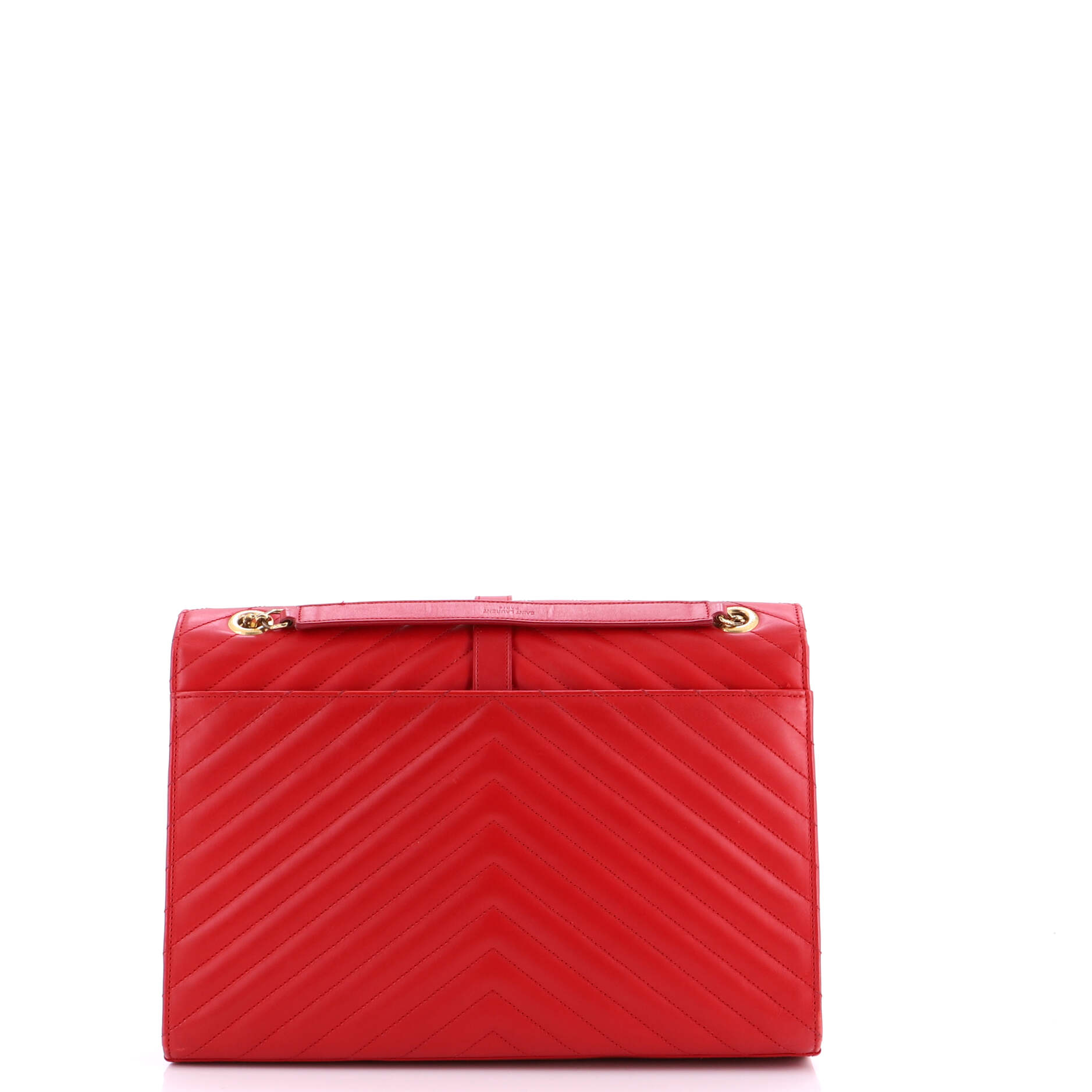 Classic Monogram Envelope Satchel Matelasse Chevron Leather Large