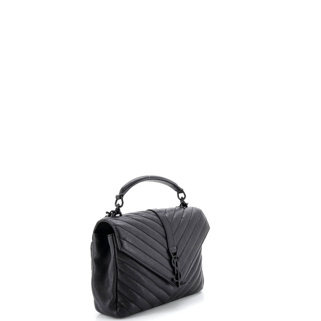Classic Monogram College Bag Matelasse Chevron Leather Medium