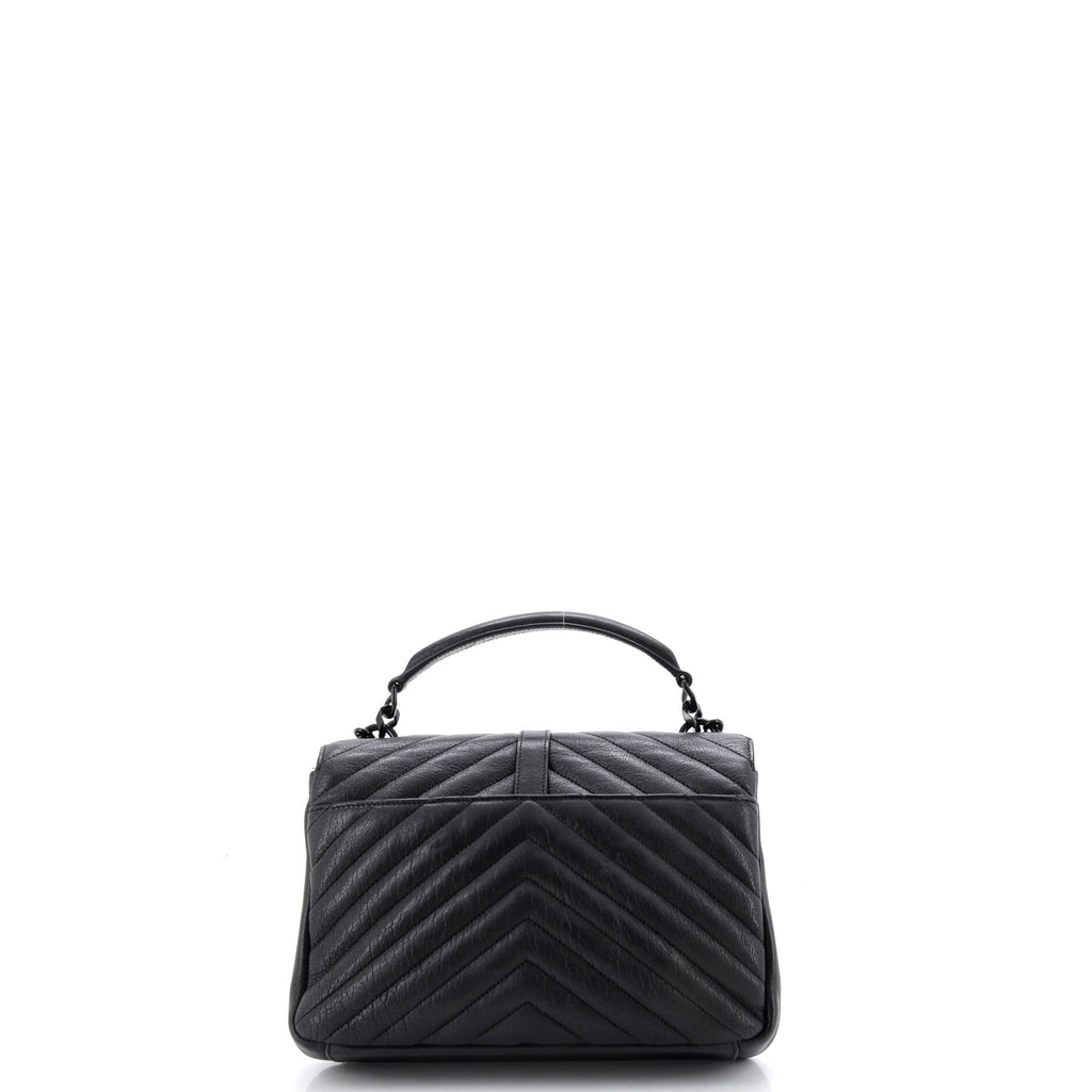 Classic Monogram College Bag Matelasse Chevron Leather Medium