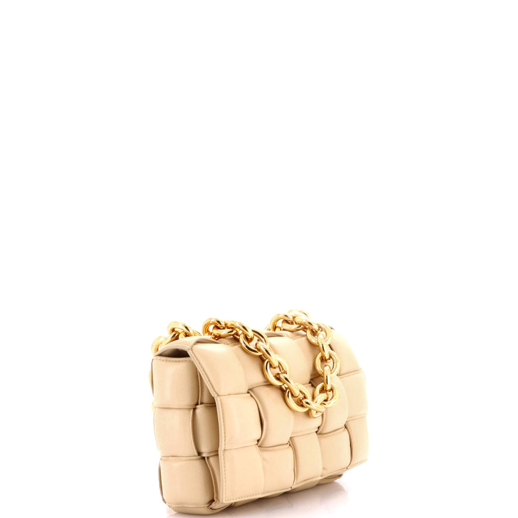 Cassette Chain Crossbody Bag Padded Maxi Intrecciato Leather