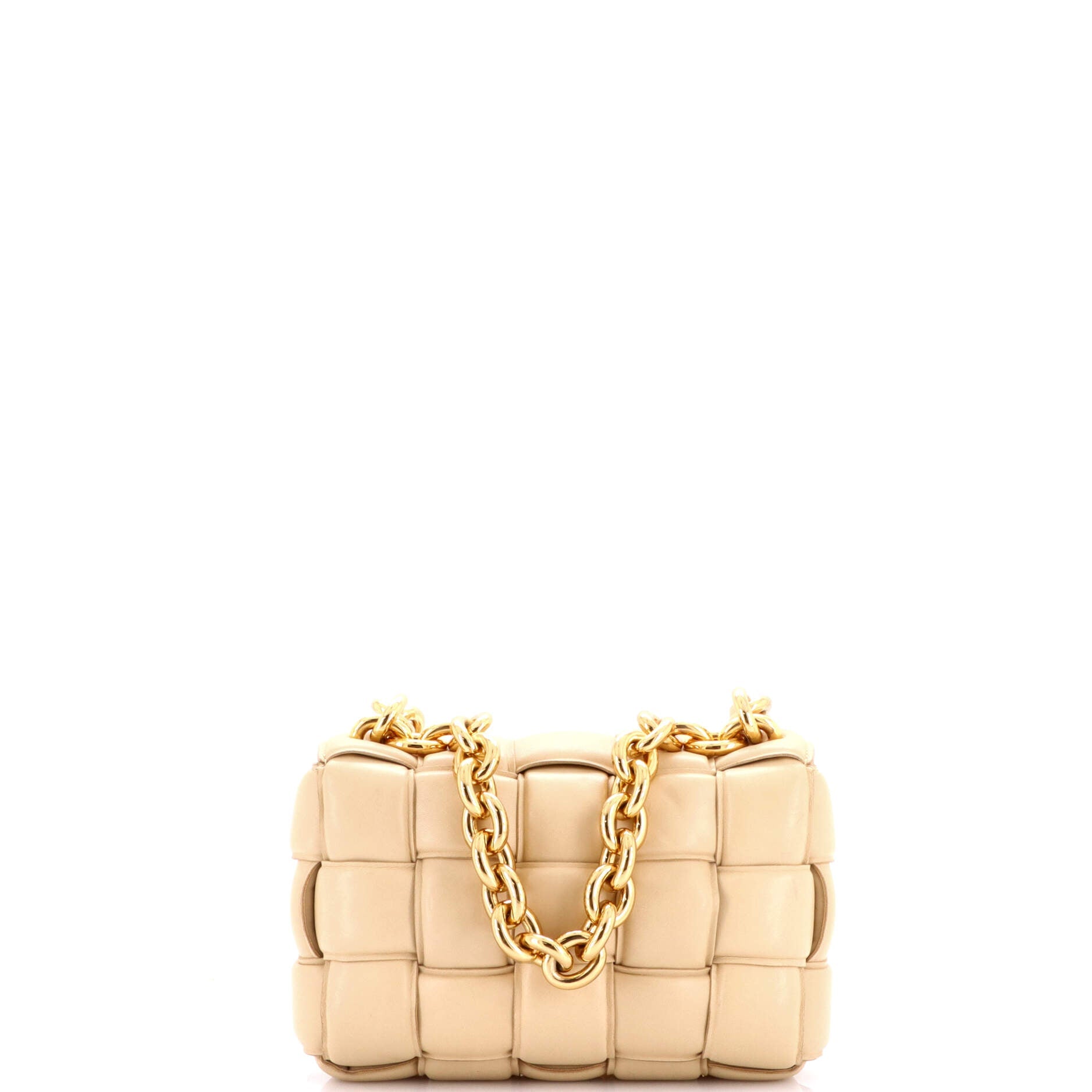 Cassette Chain Crossbody Bag Padded Maxi Intrecciato Leather