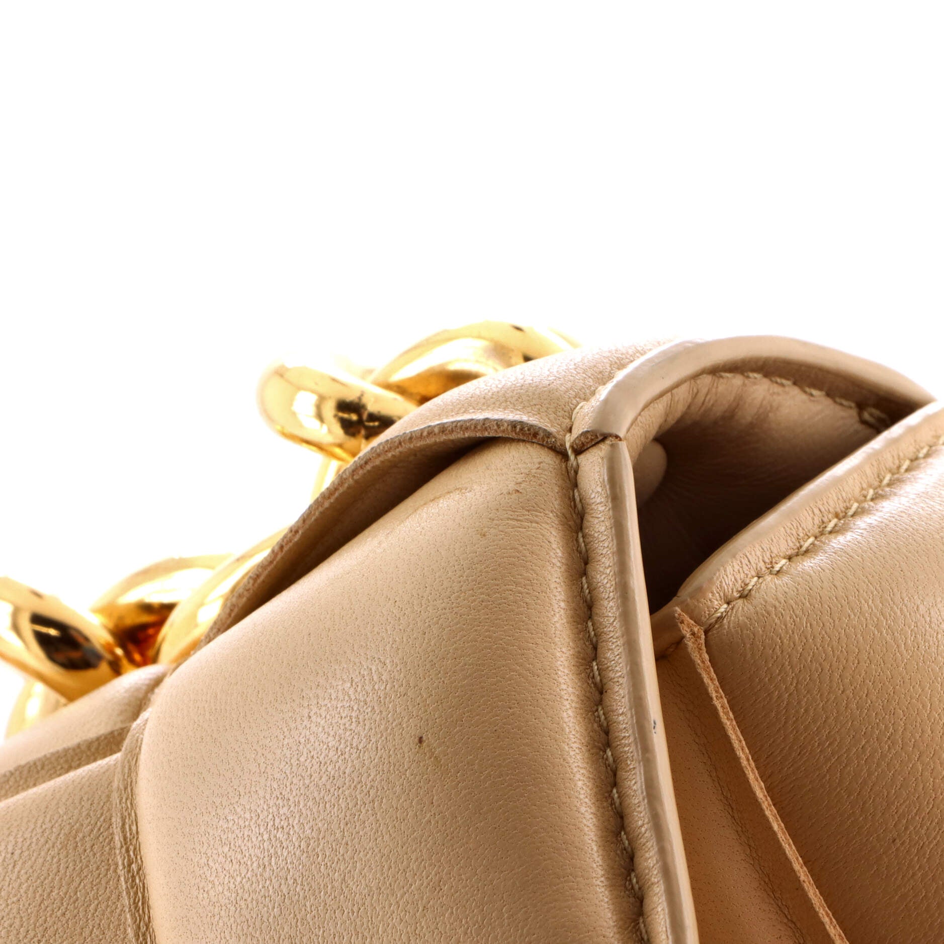 Cassette Chain Crossbody Bag Padded Maxi Intrecciato Leather