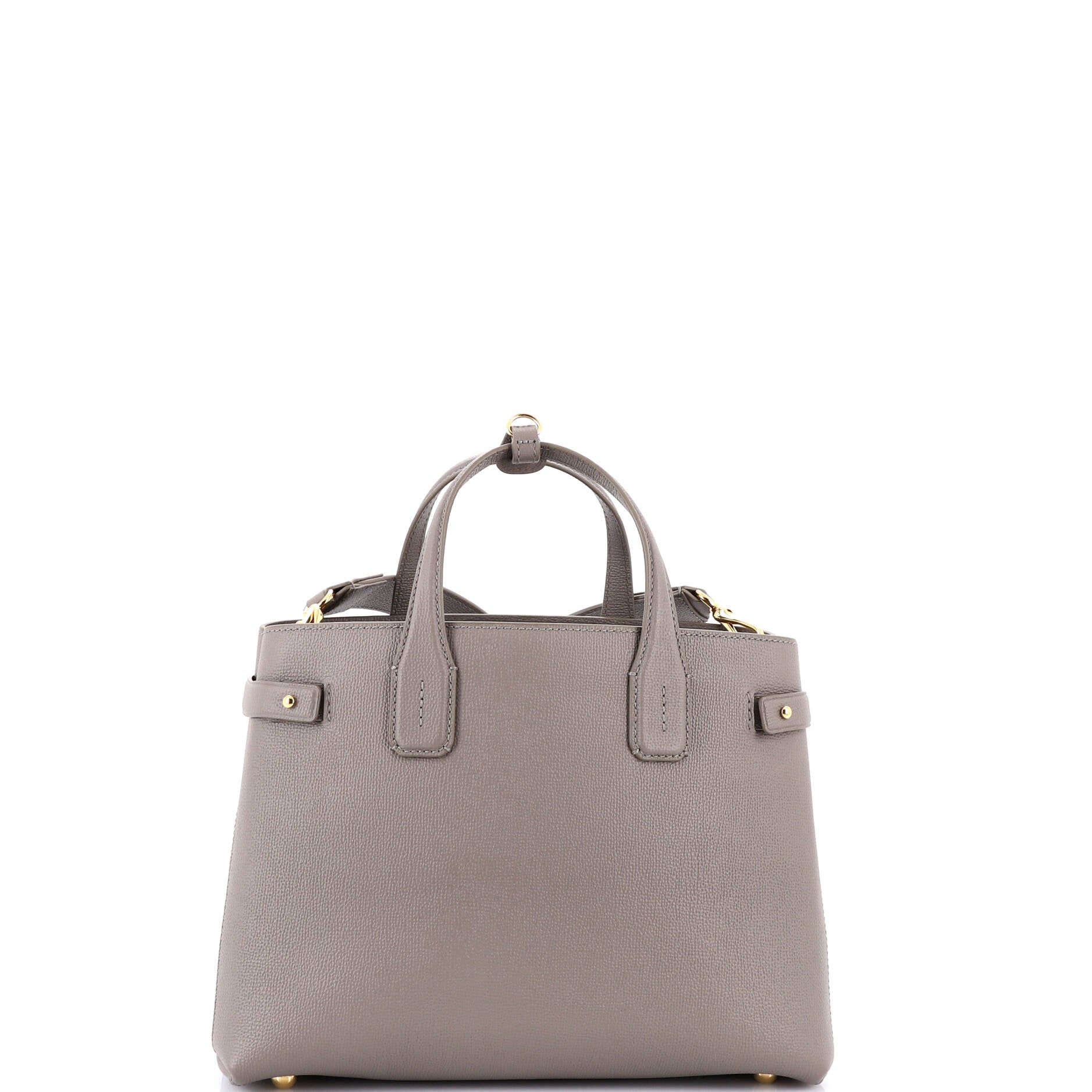 Banner NM Tote Leather with House Check Canvas Medium