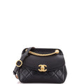 Curved Flap Bag Quilted Lambskin Small