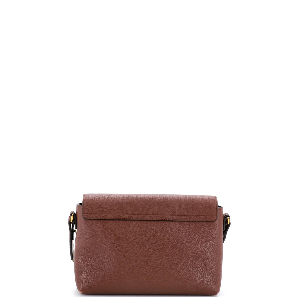 Note Crossbody Bag Leather with Vintage Check Canvas Medium