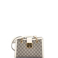 Padlock Chain Tote GG Coated Canvas with Leather Small