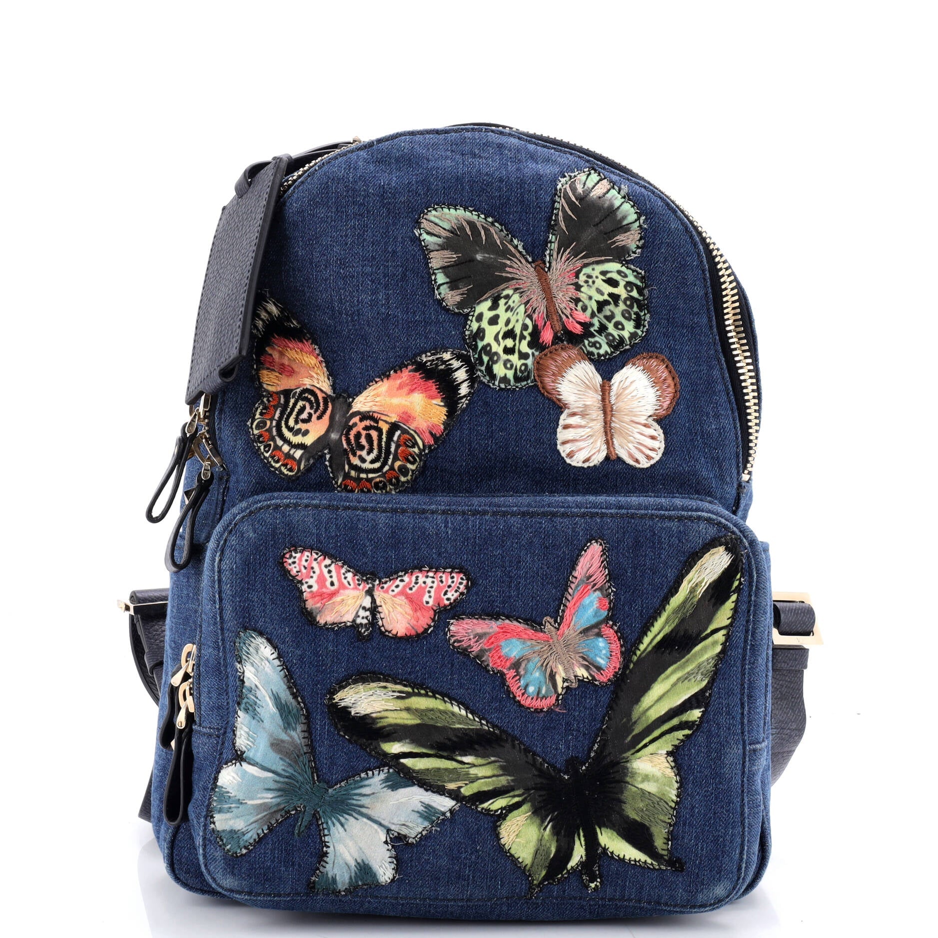 Backpack Denim with Butterfly Applique Medium