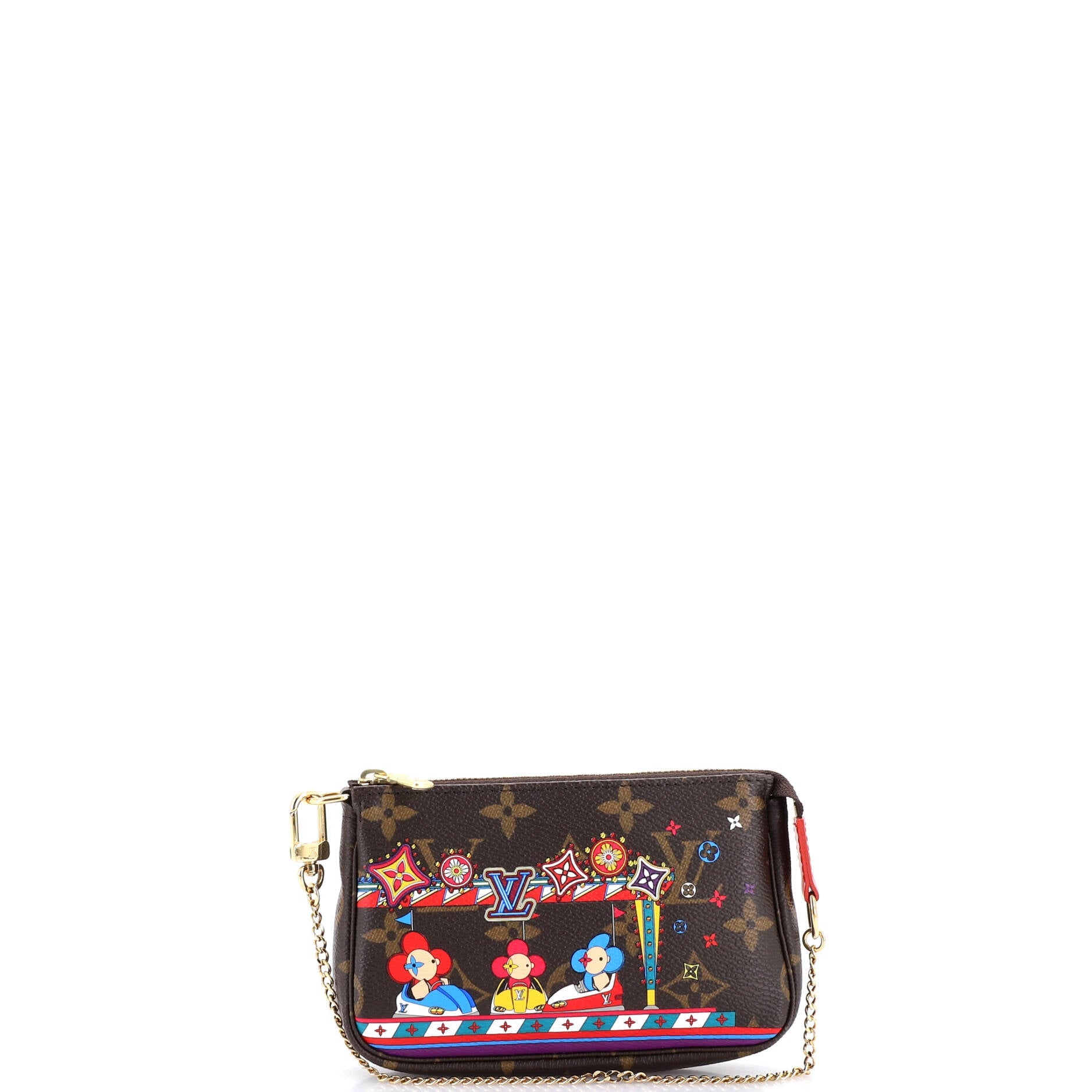 Pochette Accessoires Limited Edition Vivienne Xmas Monogram Canvas Mini