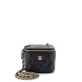 Classic Vanity Case with Chain Quilted Caviar Mini