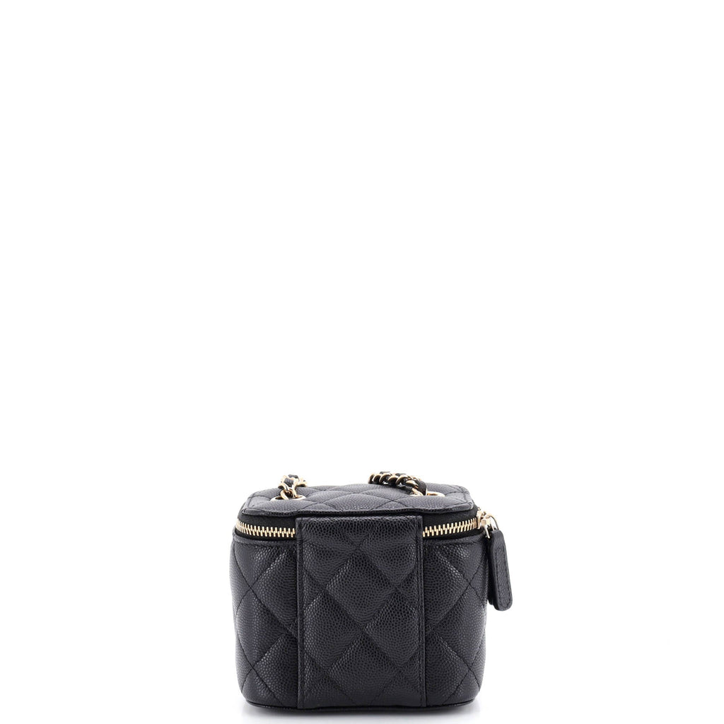 Classic Vanity Case with Chain Quilted Caviar Mini
