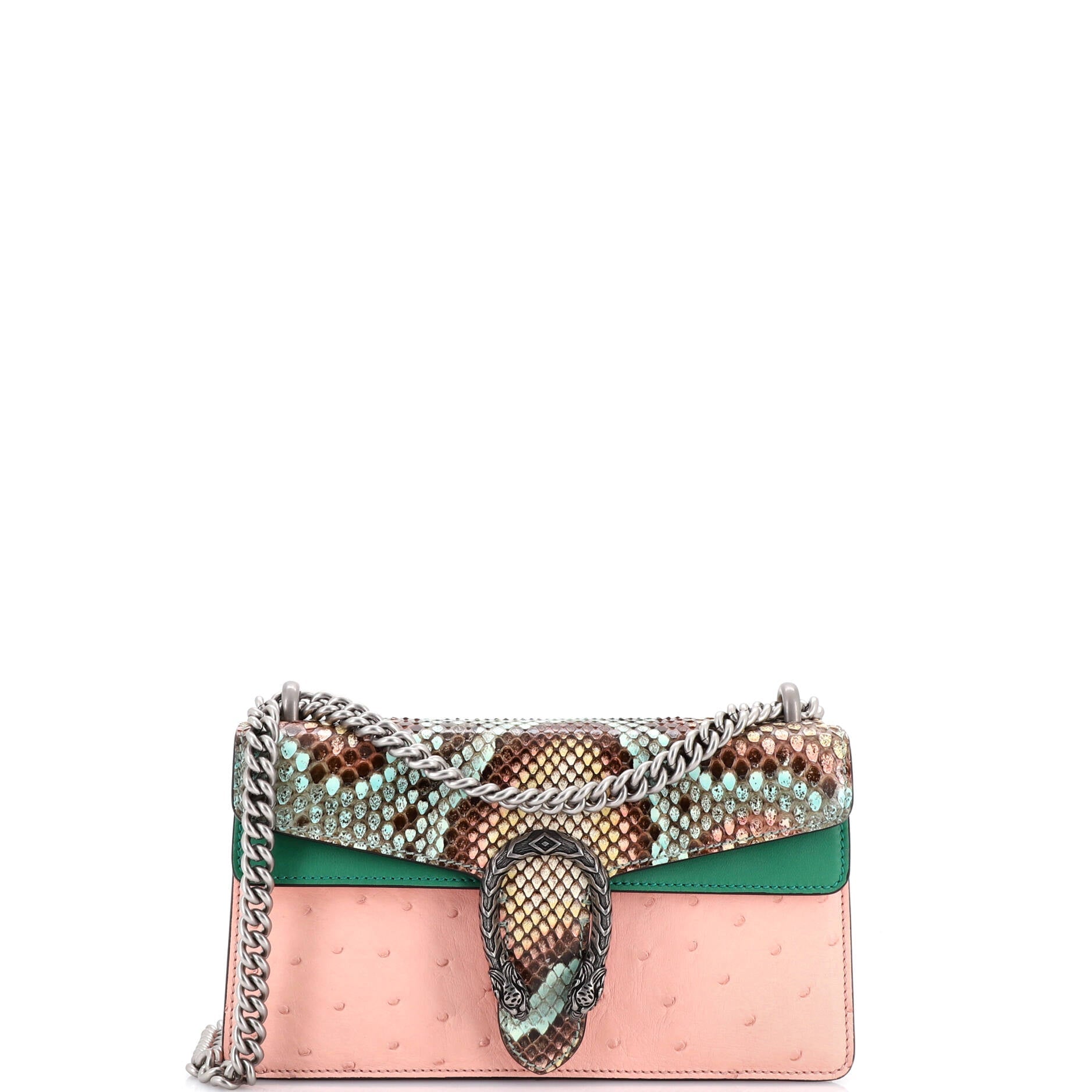 Dionysus Bag Python with Ostrich and Leather Small