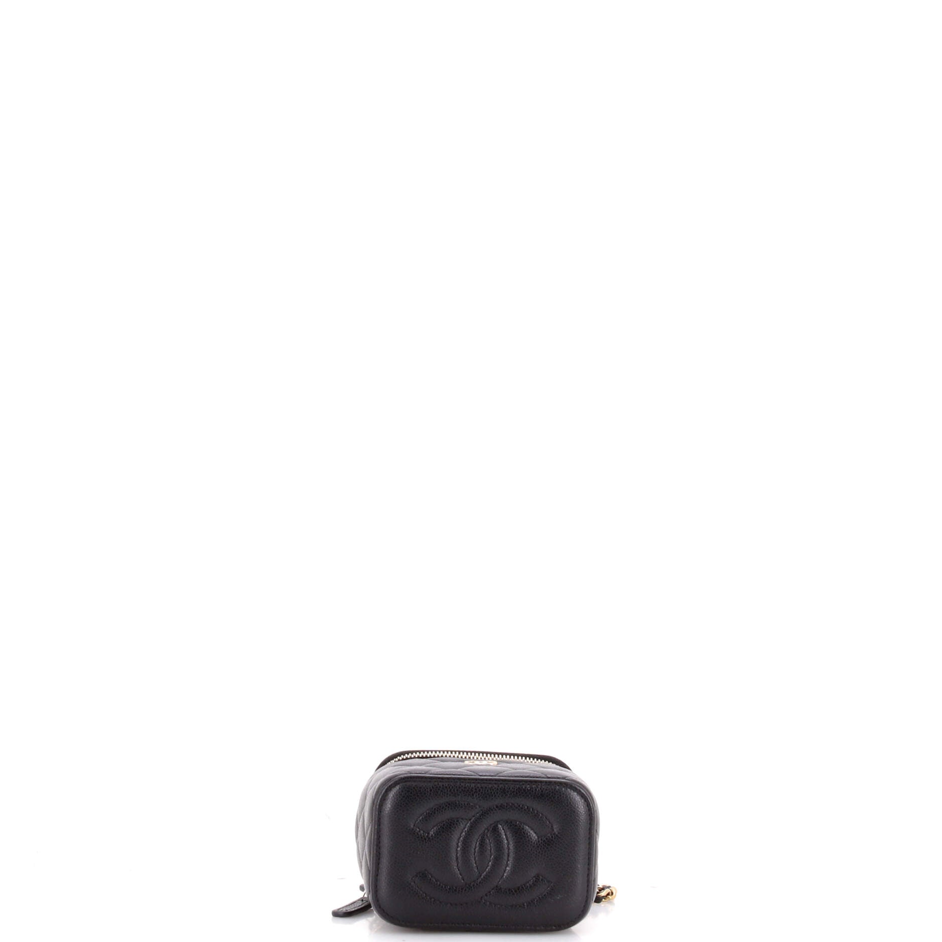 Classic Vanity Case with Chain Quilted Caviar Mini