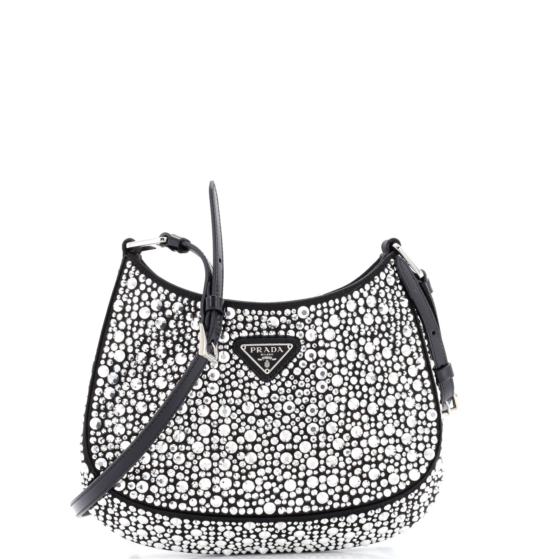 Cleo Shoulder Bag Crystal Embellished Satin Small