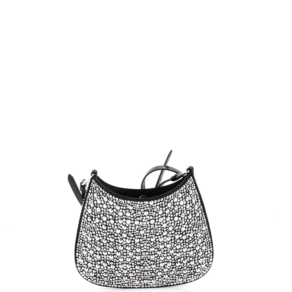 Cleo Shoulder Bag Crystal Embellished Satin Small