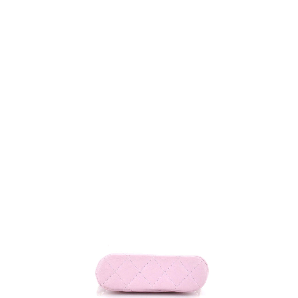 CC Dome Zip Clutch with Chain Quilted Caviar Mini