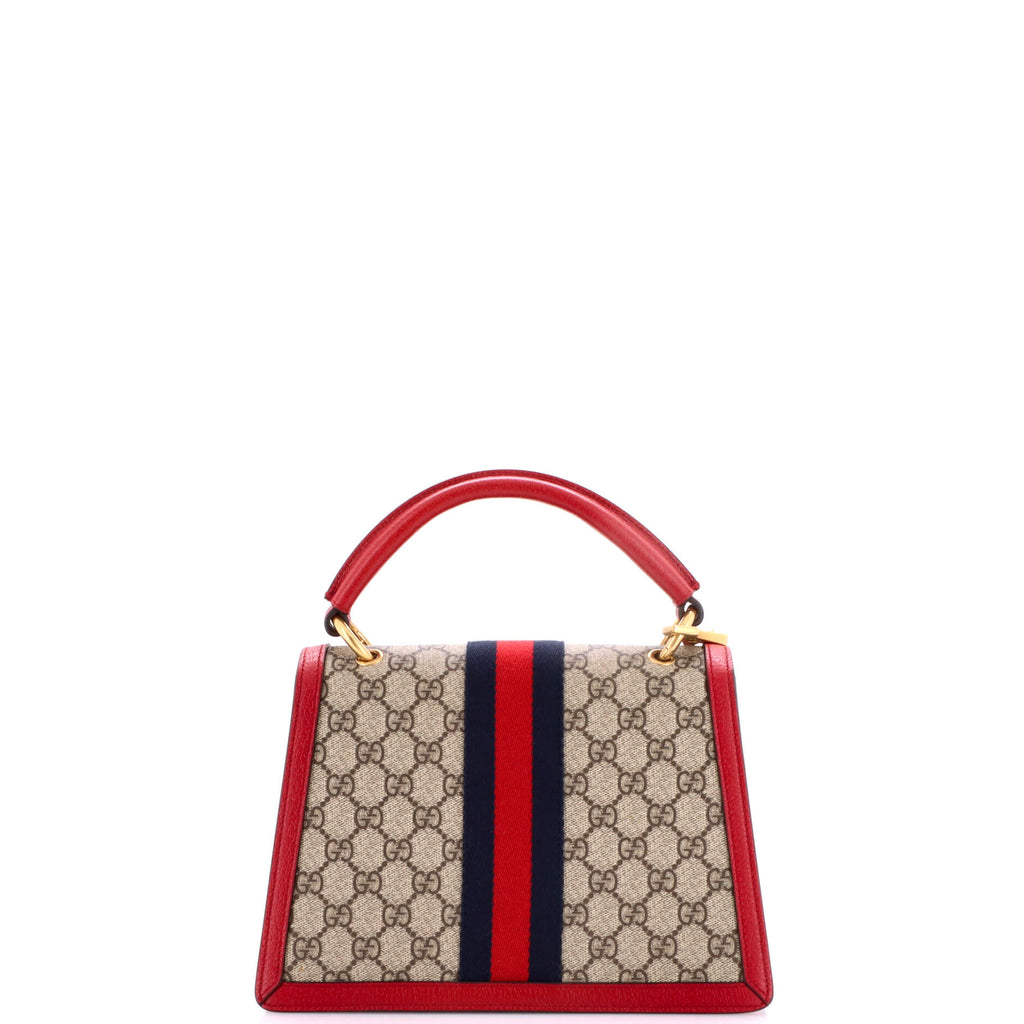 Queen Margaret Top Handle Bag GG Coated Canvas with Leather Small