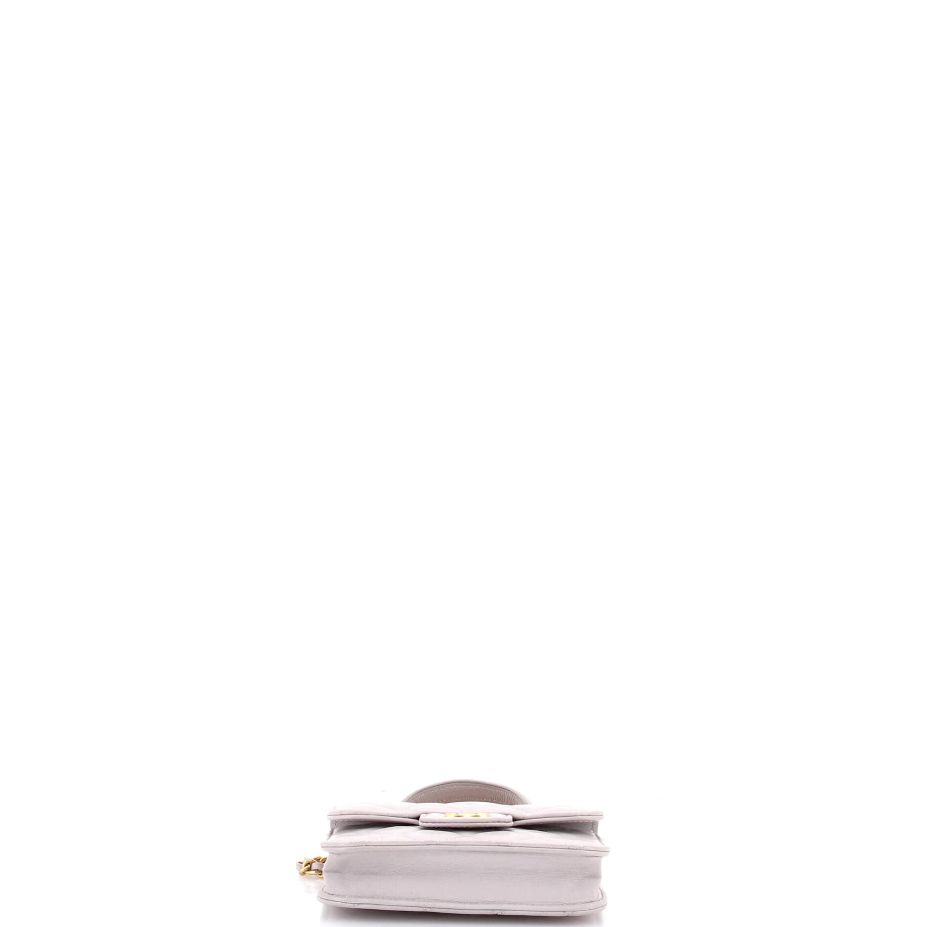 Top Handle Flap Coin Purse with Chain Quilted Lambskin