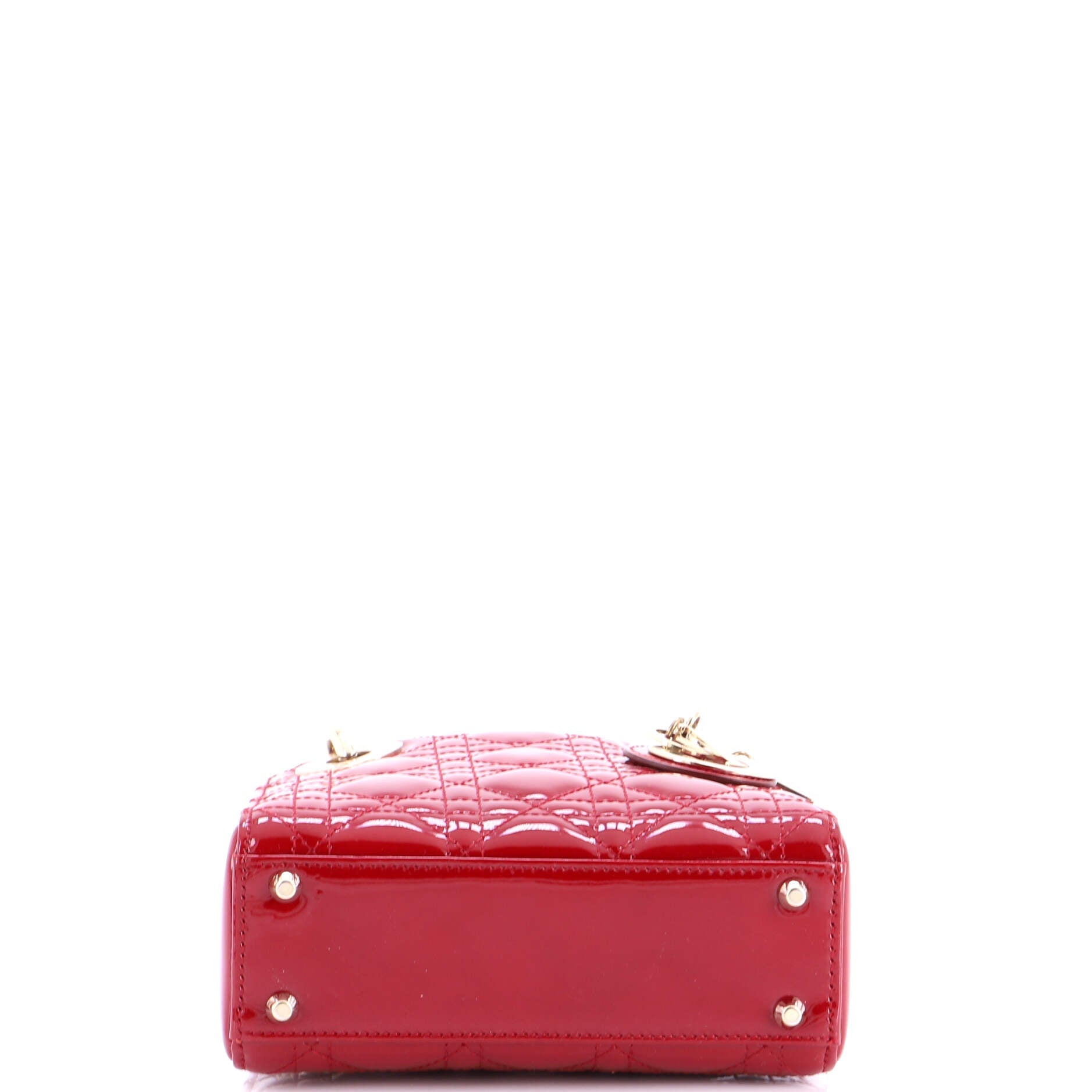 Lady Dior Chain Bag Cannage Quilt Patent Mini