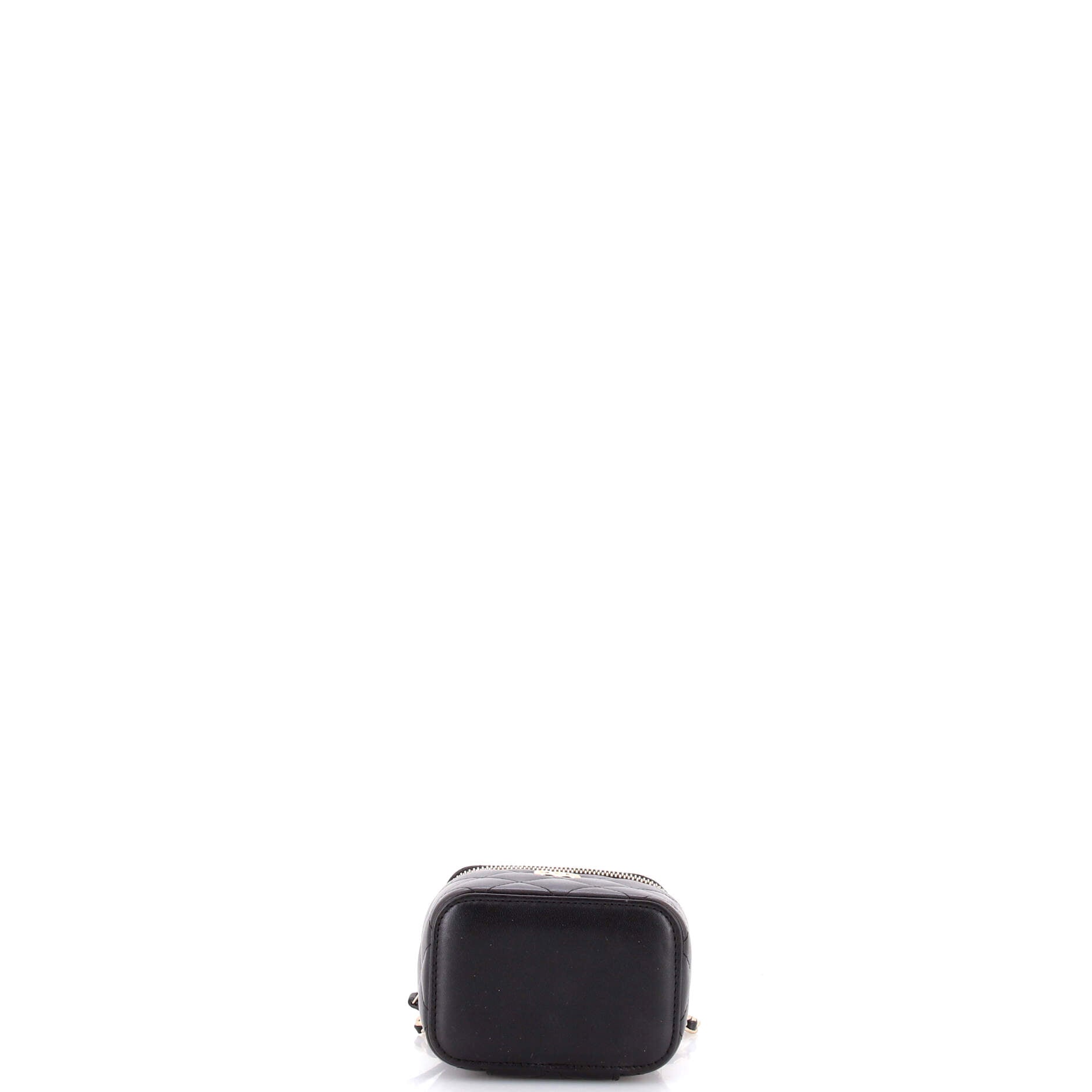 Classic Top Handle Vanity Case with Chain Quilted Lambskin Mini