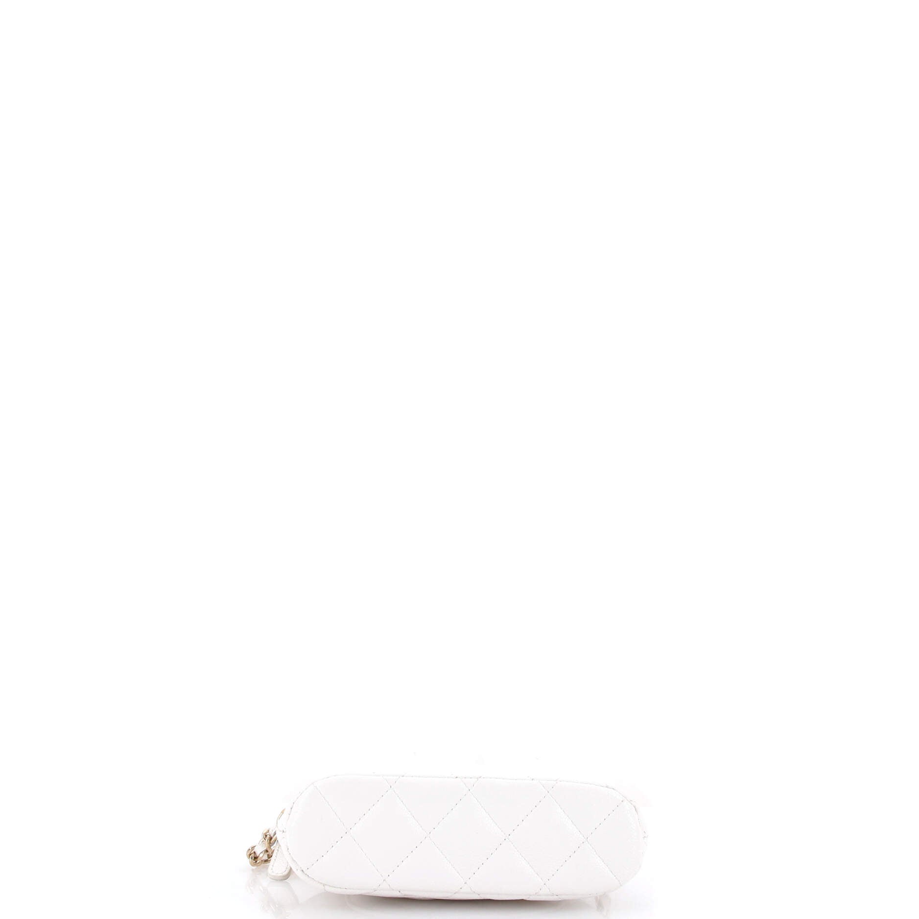 CC Dome Zip Clutch with Chain Quilted Caviar Mini