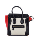 Tricolor Luggage Bag Canvas and Leather Micro