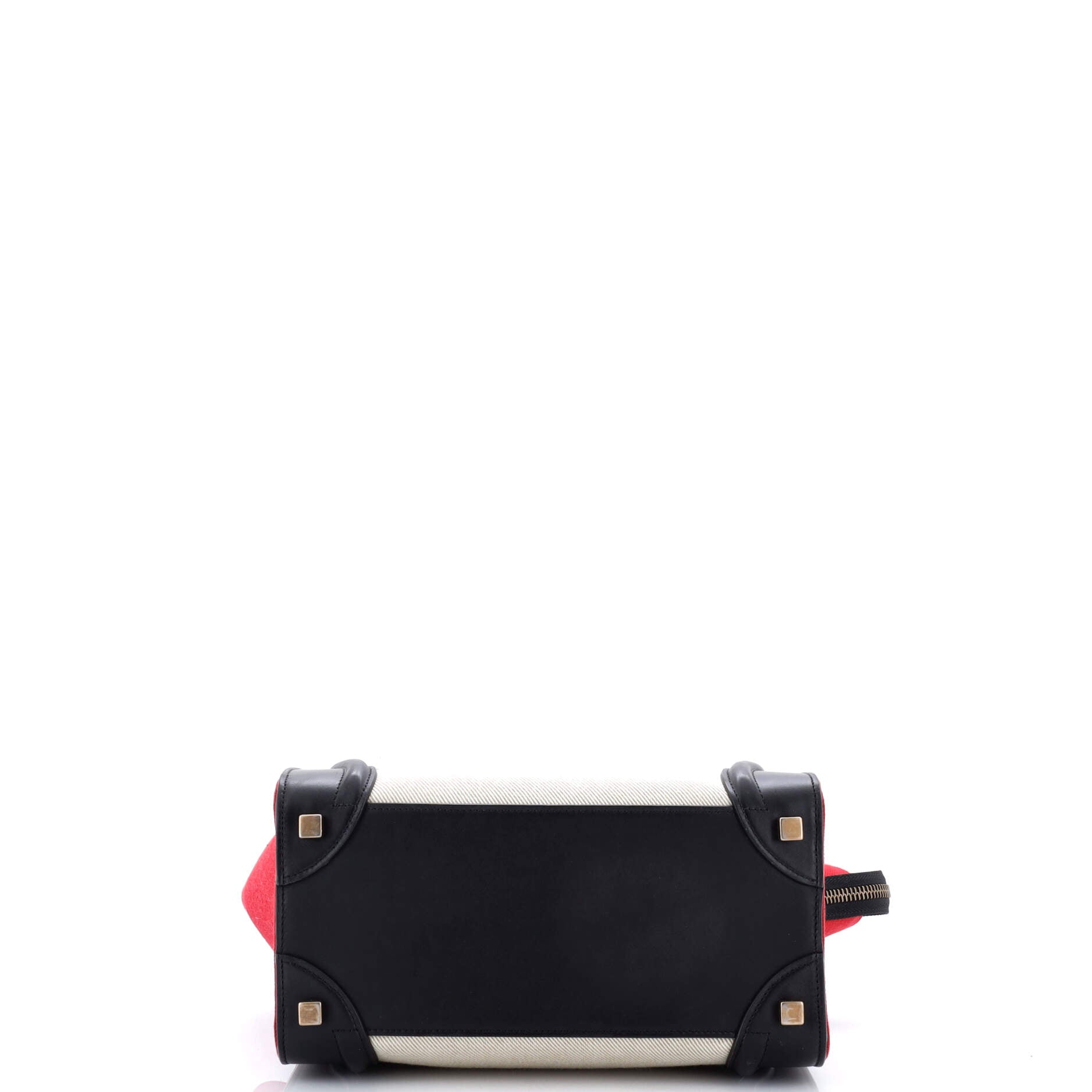 Tricolor Luggage Bag Canvas and Leather Micro