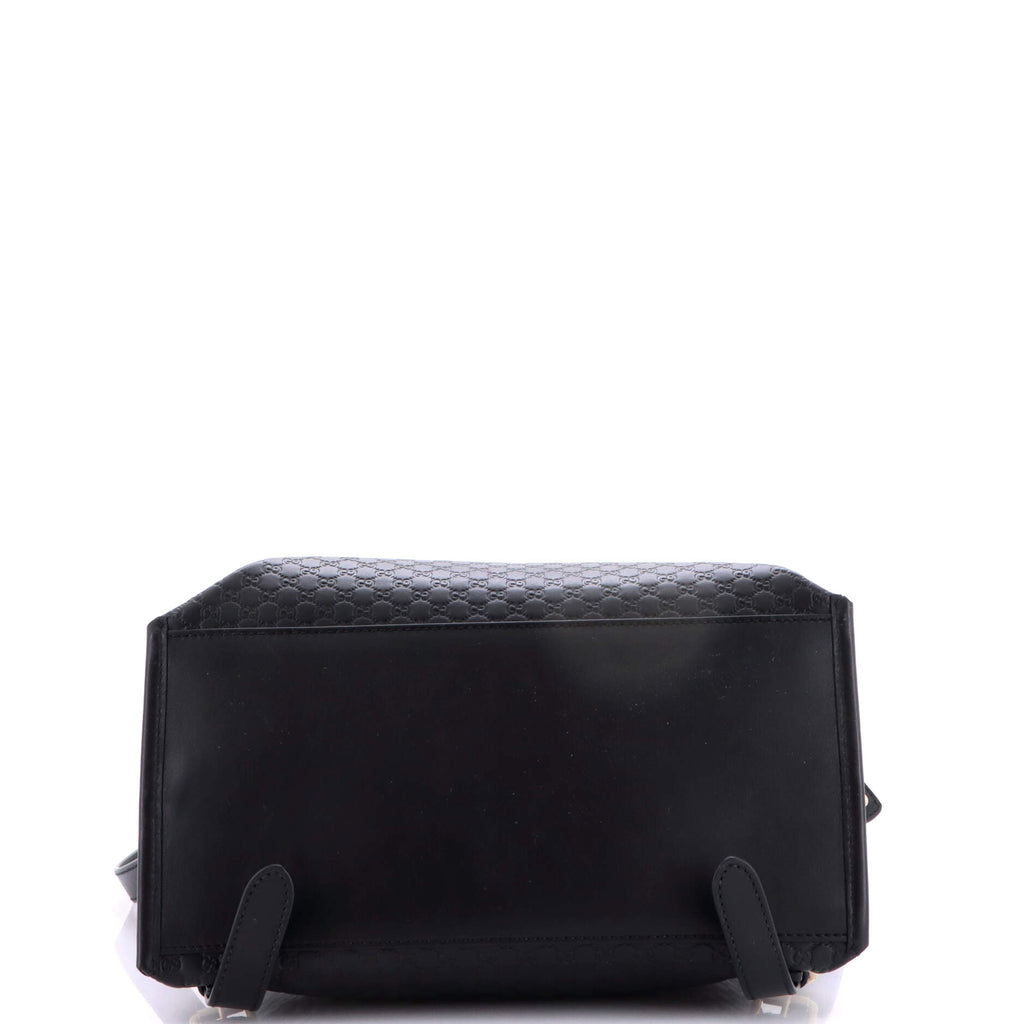 Drawstring Flap Backpack Microguccissima Leather Medium