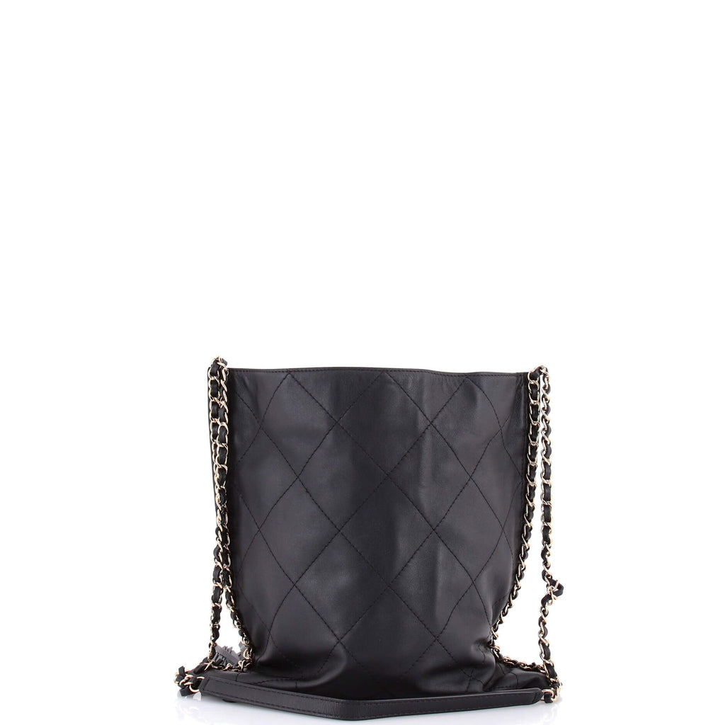 Fringe Flat Shopping Bag Quilted Calfskin Medium