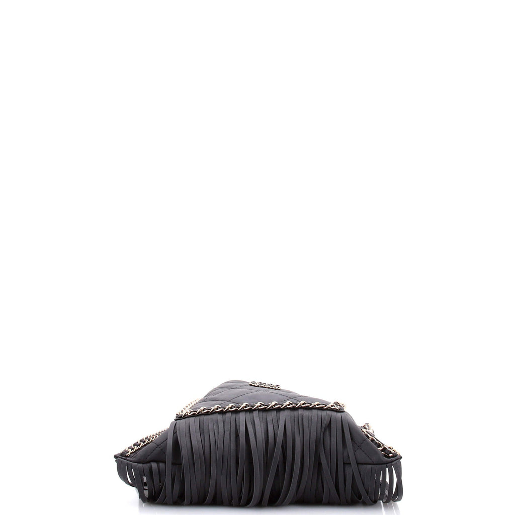 Fringe Flat Shopping Bag Quilted Calfskin Medium