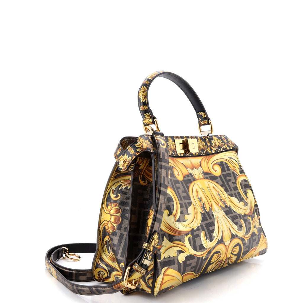 x Versace Fendace ISeeU Peekaboo Bag Printed Laminated Leather Medium