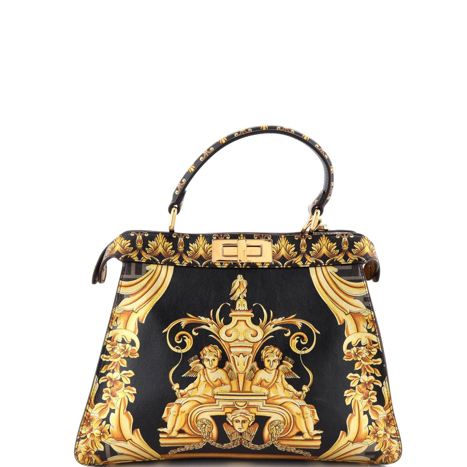 x Versace Fendace ISeeU Peekaboo Bag Printed Laminated Leather Medium