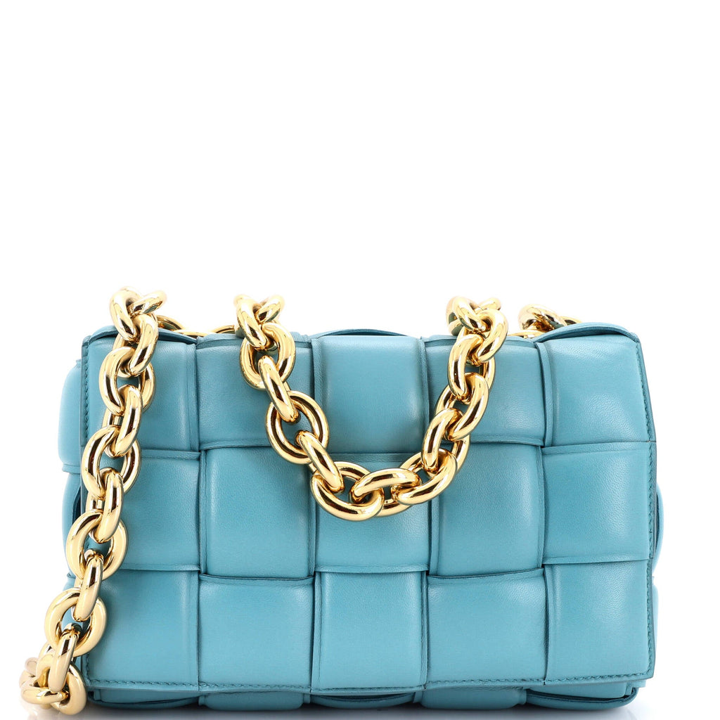 Cassette Chain Crossbody Bag Padded Maxi Intrecciato Leather