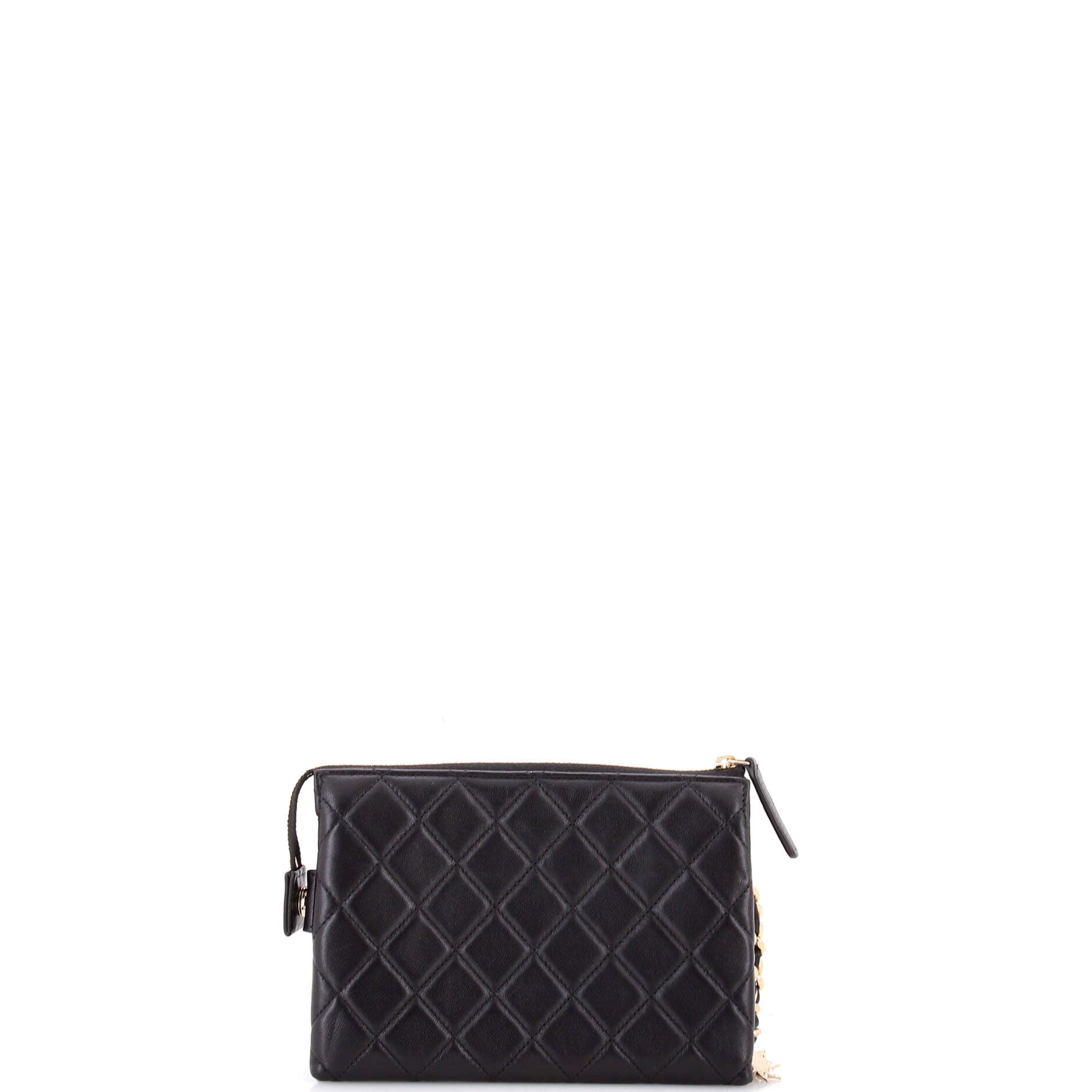 Coco Charms Wristlet Pouch Quilted Lambskin