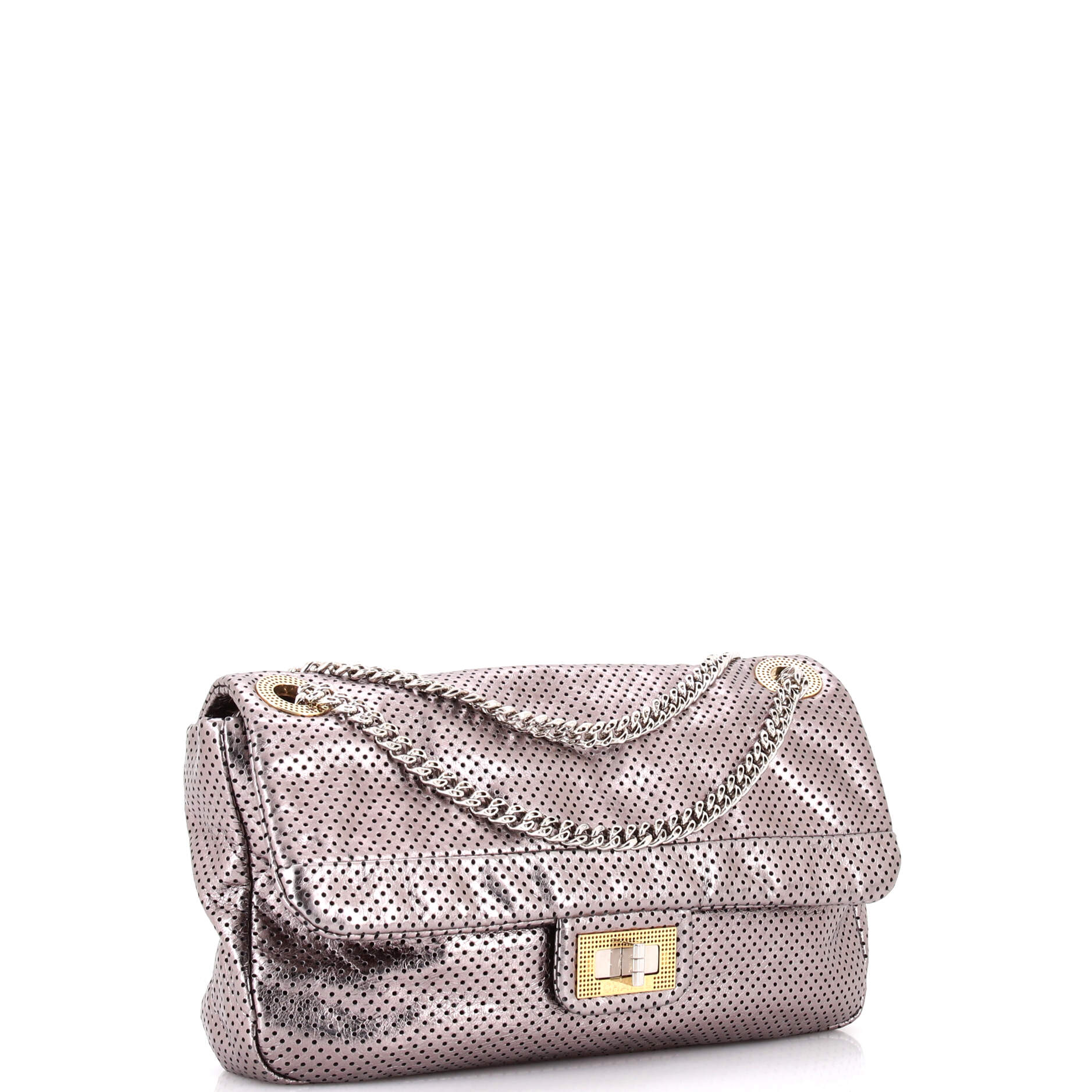 Drill Flap Bag Perforated Leather Medium
