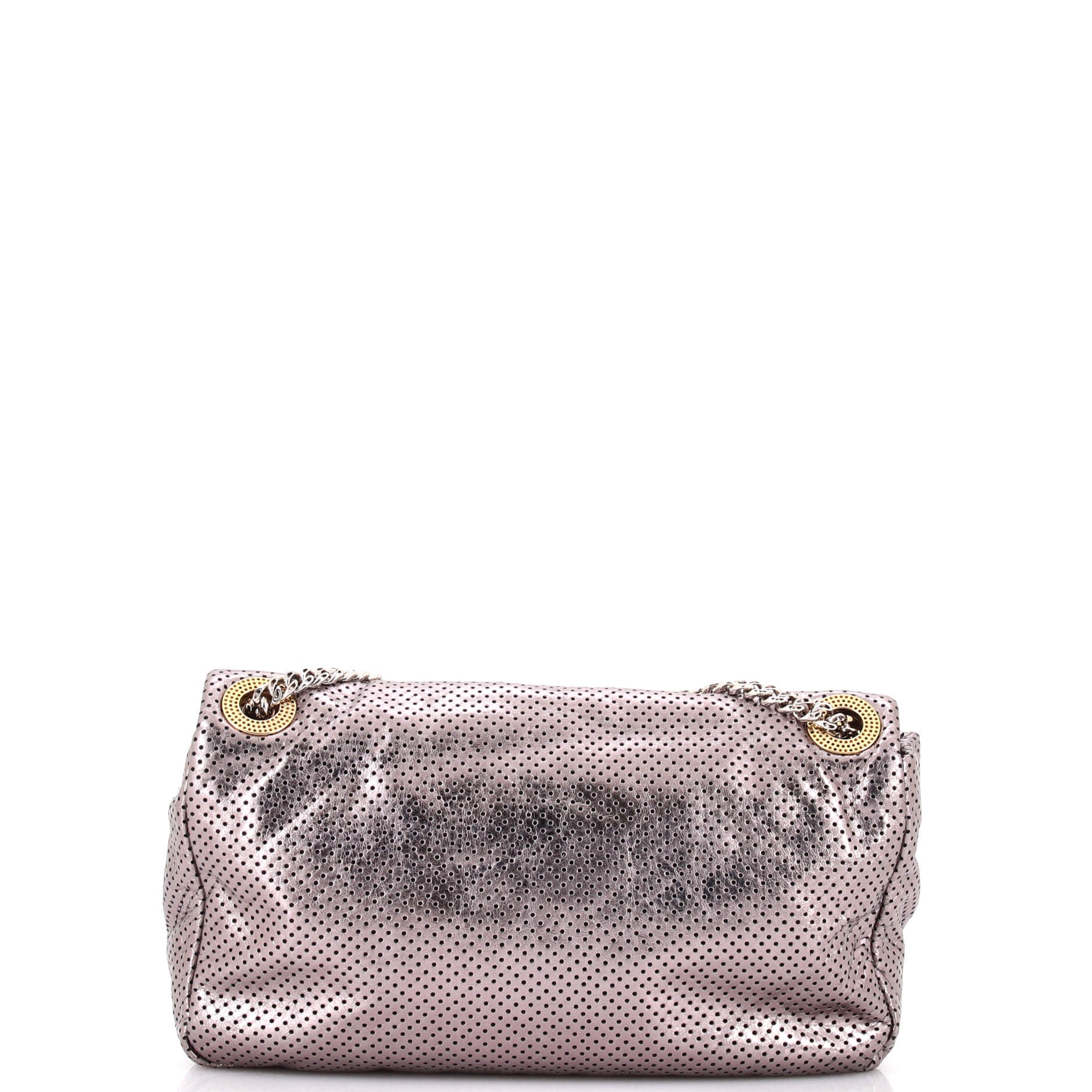 Drill Flap Bag Perforated Leather Medium