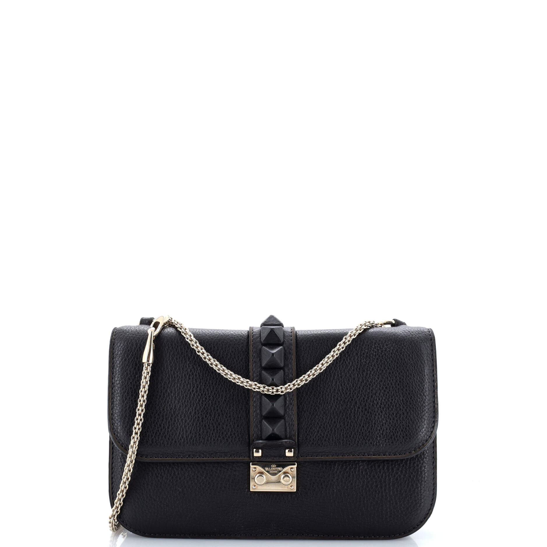 Glam Lock Shoulder Bag Leather Medium