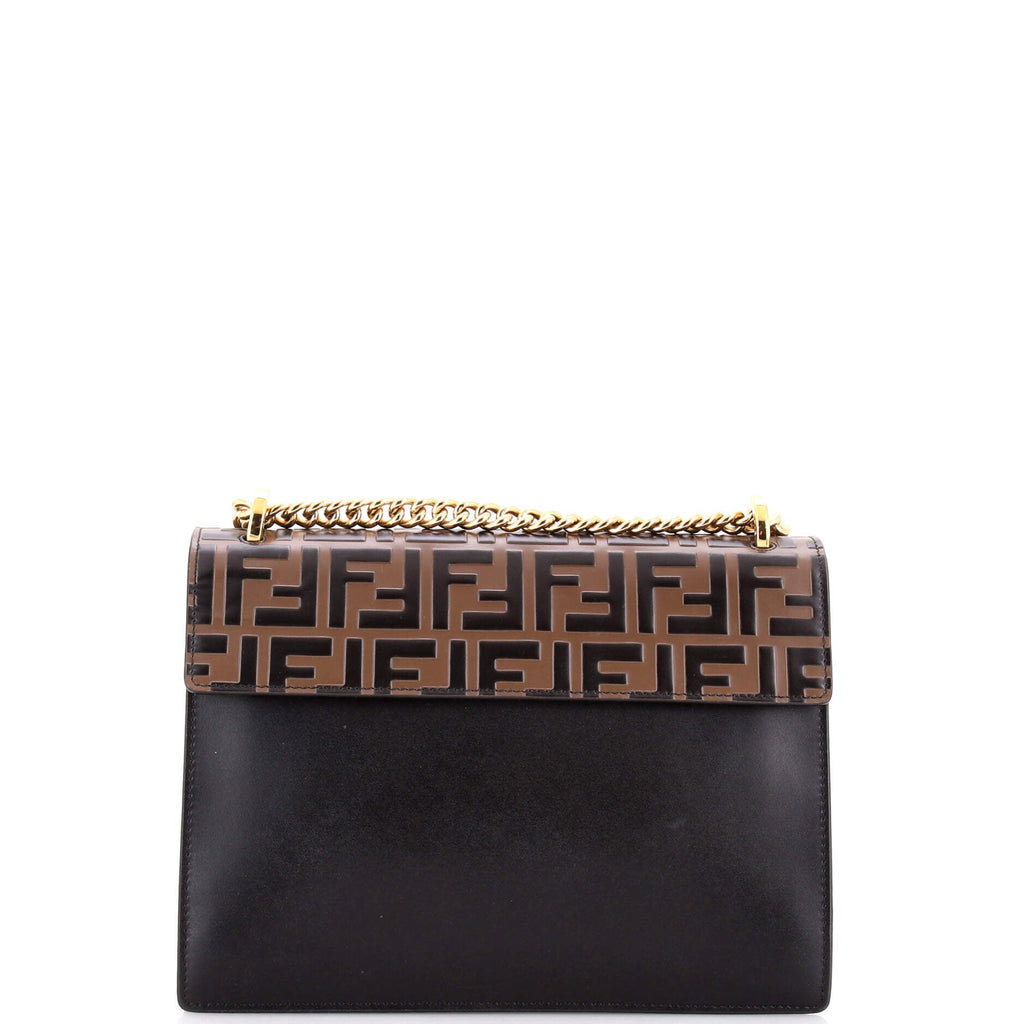 Kan U Shoulder Bag Zucca Embossed Leather Medium