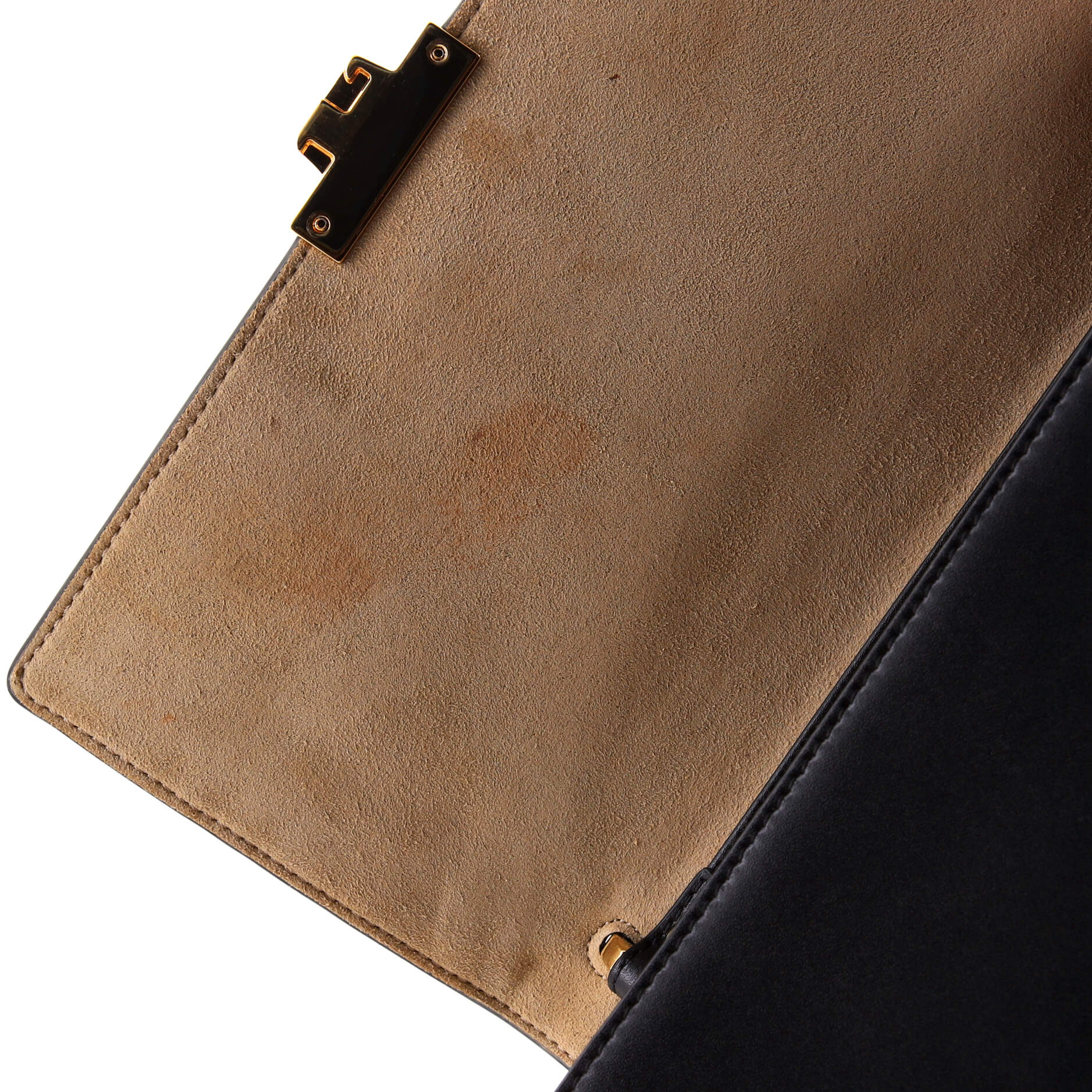 Kan U Shoulder Bag Zucca Embossed Leather Medium
