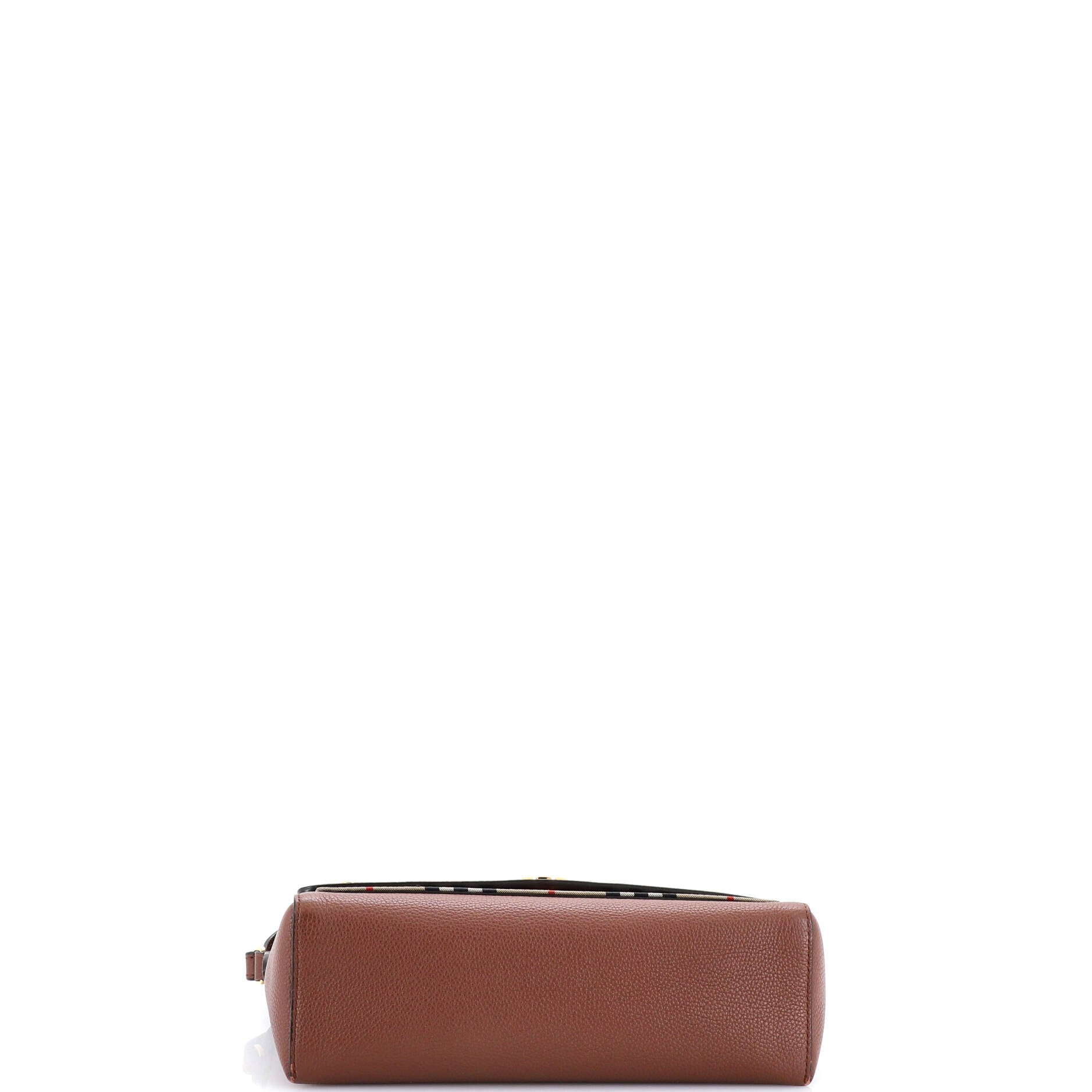 Note Crossbody Bag Leather with Vintage Check Canvas Medium