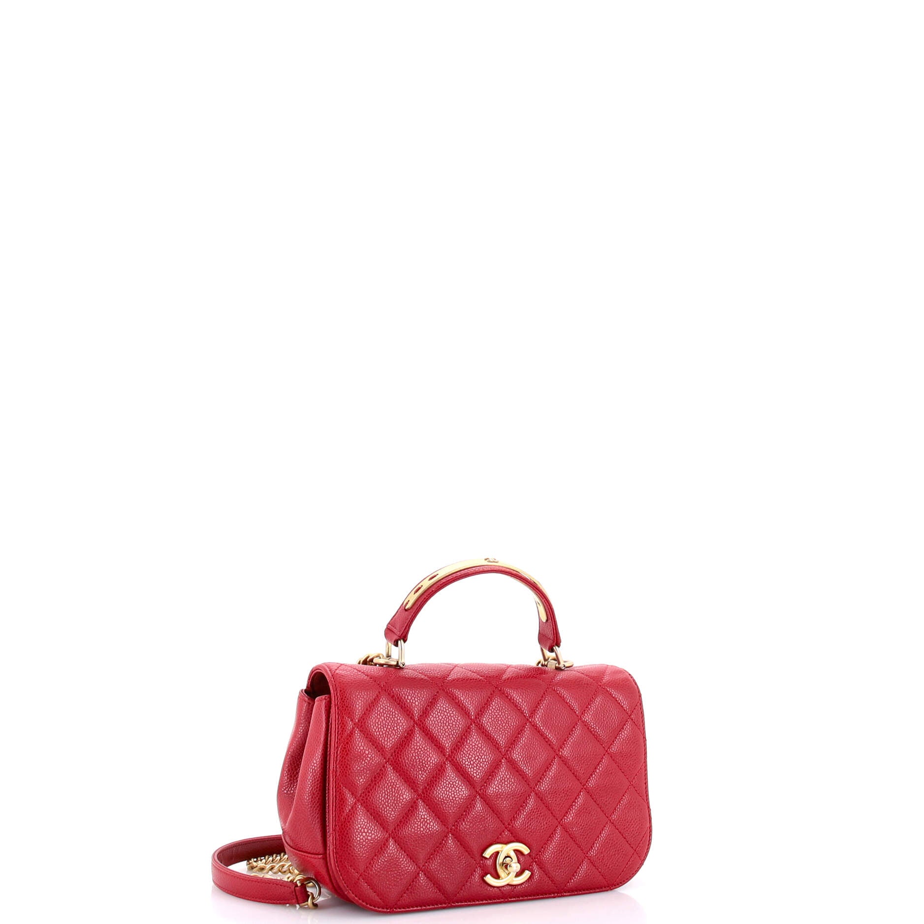 Carry Around Flap Bag Quilted Caviar Small
