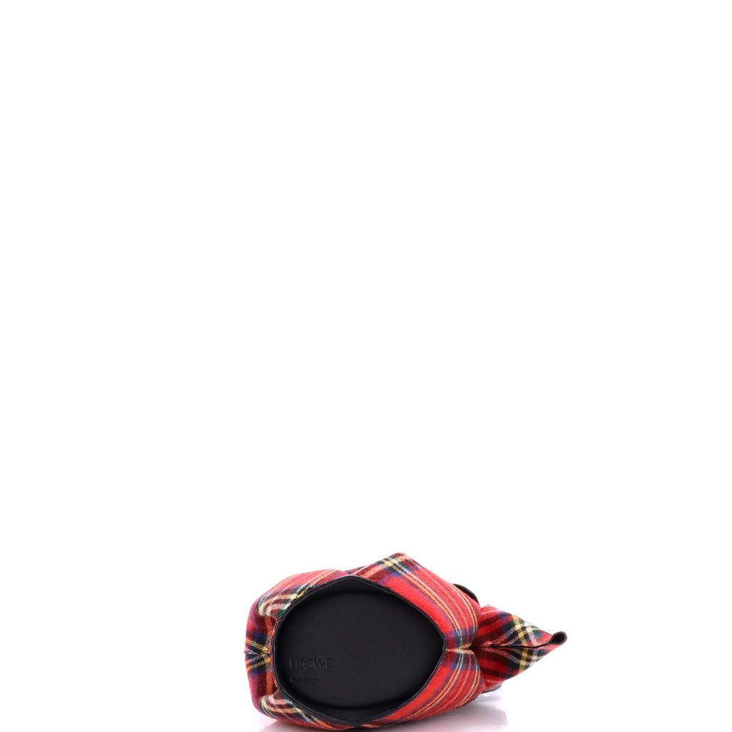 Elephant Crossbody Bag Tartan Wool and Leather Mini