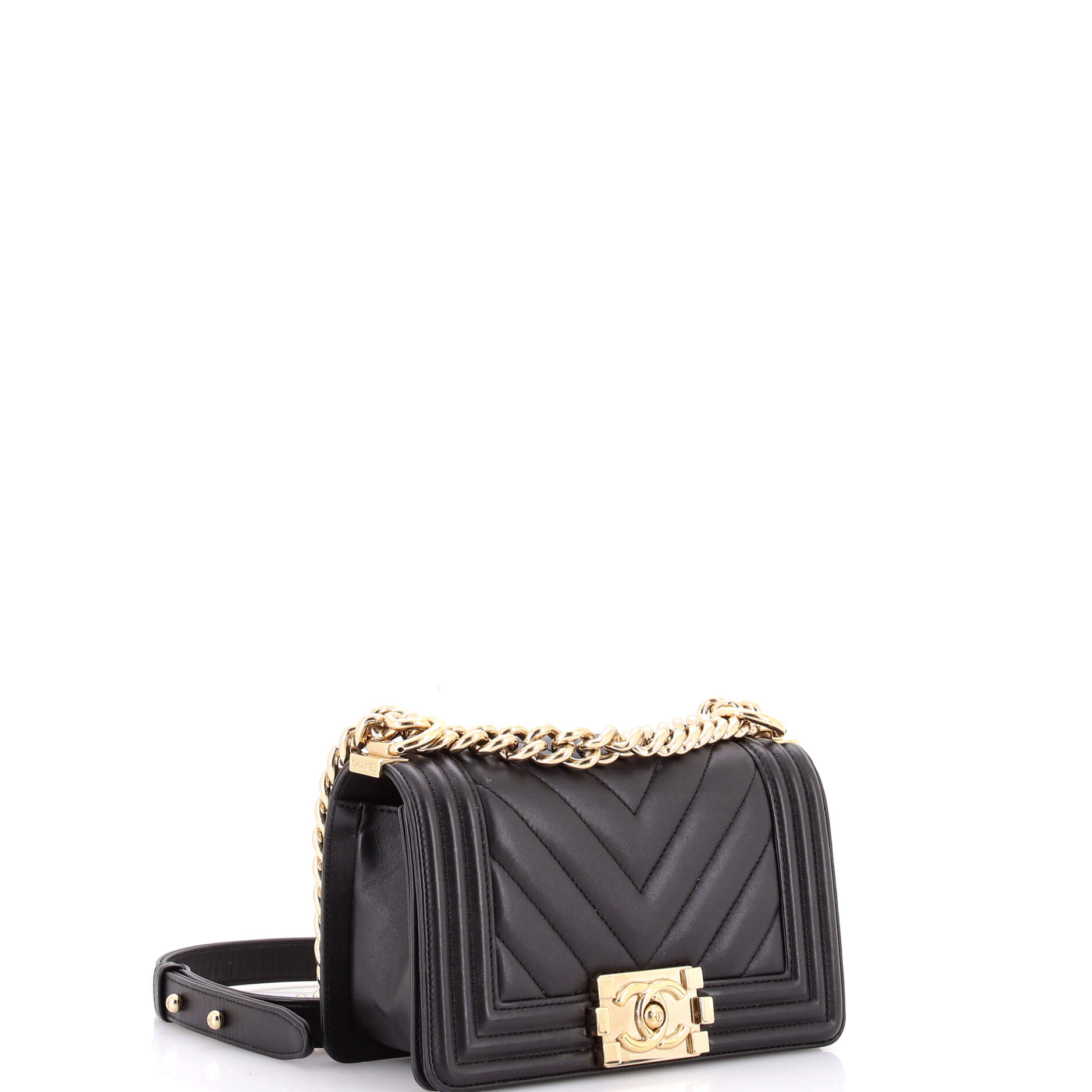 Boy Flap Bag Chevron Calfskin Small