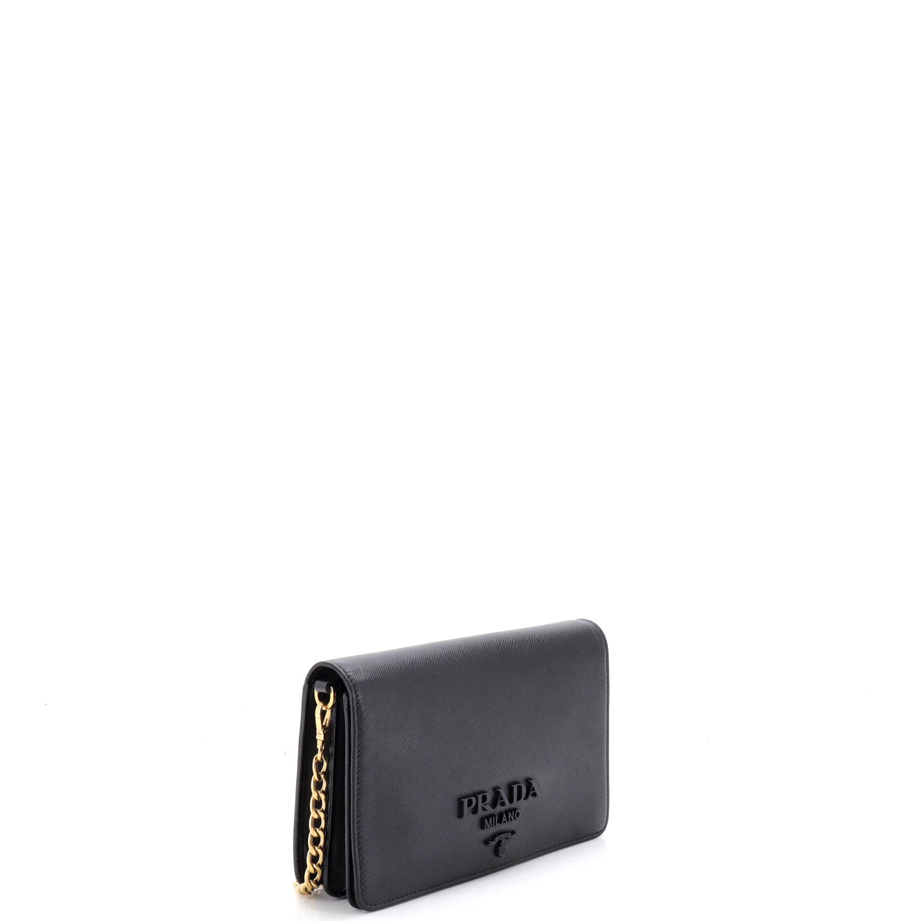 Monochrome Wallet on Chain Saffiano Leather Mini