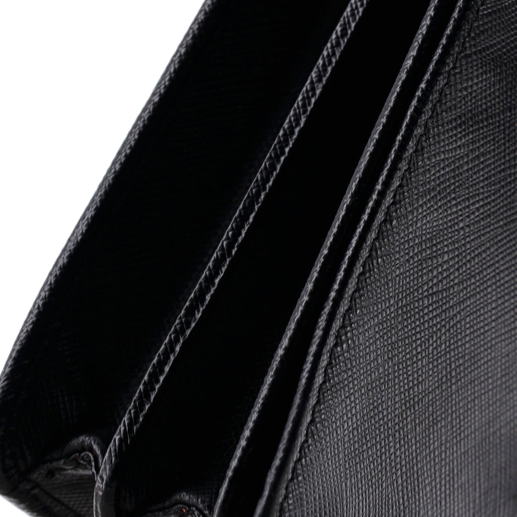 Monochrome Wallet on Chain Saffiano Leather Mini