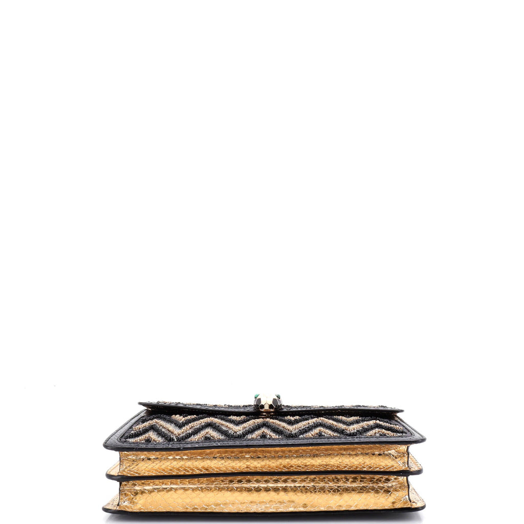 Serpenti Forever Shoulder Bag Embellished Python Embossed Leather Medium