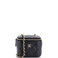 Classic Vanity Case with Chain Quilted Caviar Mini