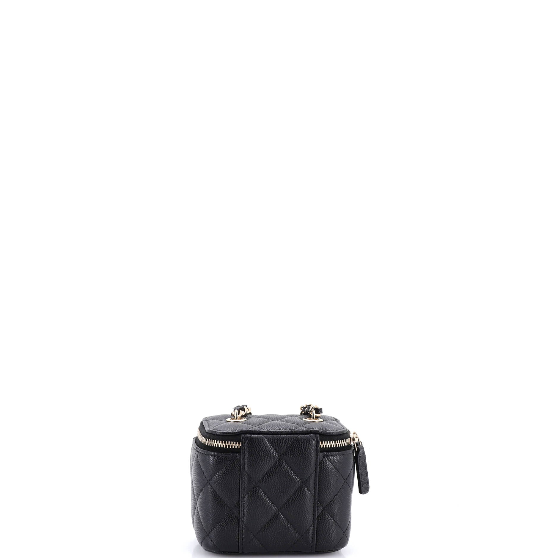 Classic Vanity Case with Chain Quilted Caviar Mini