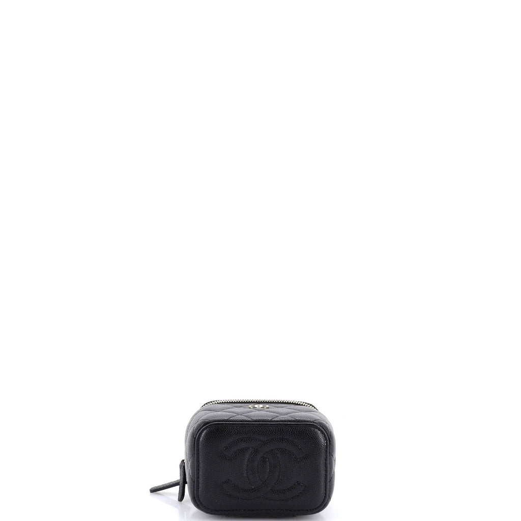 Classic Vanity Case with Chain Quilted Caviar Mini